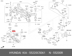 Рычаг подвески KIA Sorento (16-) задний поперечный нижний правый OE 55220C5061 HYUNDAI KIA