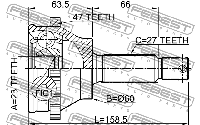 ШРУС 1210-EFATA47 1210-EFATA47 FEBEST