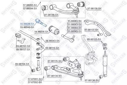 тяга рулевая!\ Toyota Land Cruiser UZJ100 98-02 55-98039-SX STELLOX