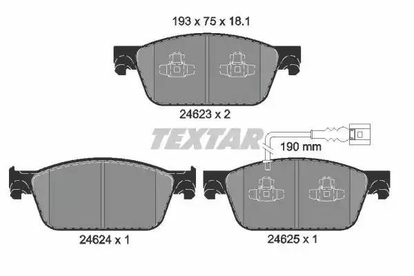 Колодки тормозные VW T5 (03-),Multivan (03-) передние (4шт.) TEXTAR 2462301 TEXTAR