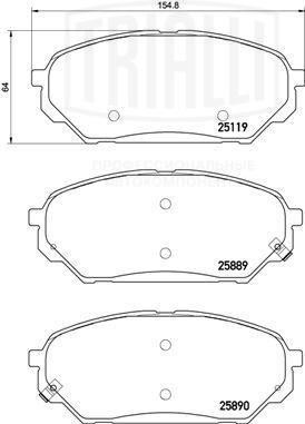 Колодки торм. Hyundai ix55 (08-) диск. перед. (PF 4234) PF4234 TRIALLI