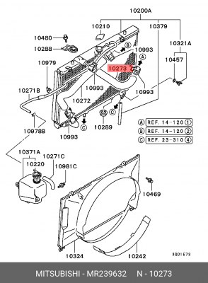 Патрубок MITSUBISHI Pajero (98-09) радиатора верхний OE MR239632 MITSUBISHI