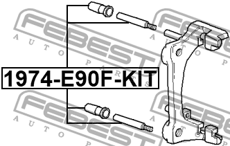 Втулка направляющая суппорта тормозного к-т BMW X5 E53 1999-2006 1974-E90F-KIT 1974-E90F-KIT FEBEST