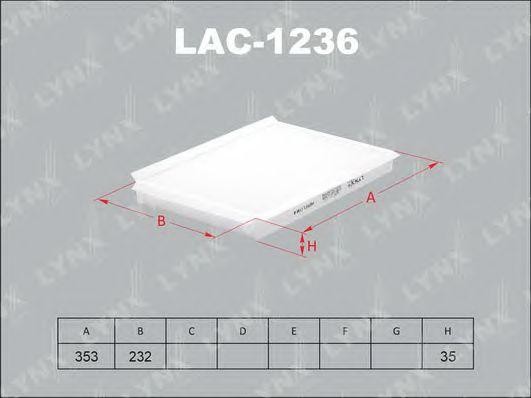 фильтр салона! 352x234x34\ MB Sprinter, VW Crafter all 06> LAC-1236 LYNXAUTO