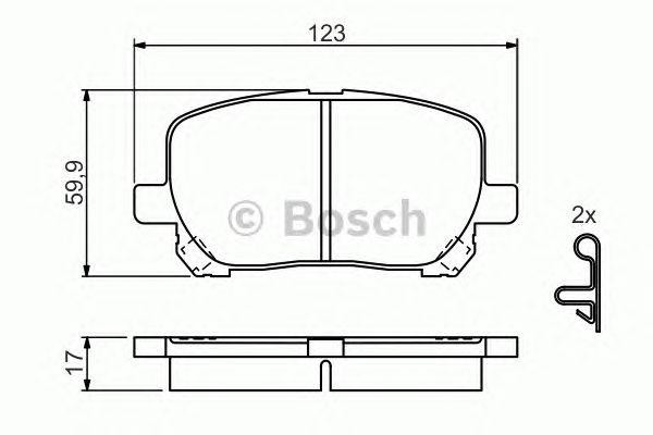 Колодки тормозные TOYOTA Corolla (01-08),Matrix (02-08) передние (4шт.) BOSCH 0 986 424 761 BOSCH