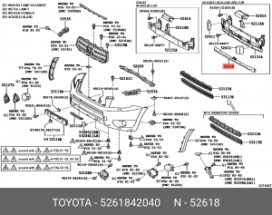 амортизатор бампера! переднего\ Toyota RAV4 10-12 52618-42040 TOYOTA