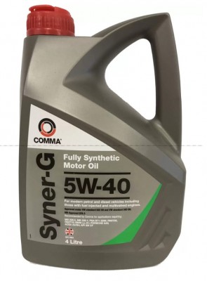COMMA 5W40 SYNER-G (4L) масло мот.!синACEA A3/B4,API SN/CF, MB 229.1(3),VW 502.0 SYN4L COMMA