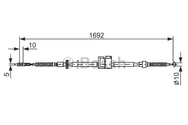 трос ручника! левый\ Audi A6/S6 all 97> 1 987 477 813 BOSCH