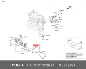ремень генератора!\ Hyundai Sonata 252122GGA1 HYUNDAI
