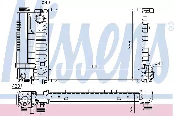радиатор системы охлаждения!\ BMW E30/E34/E36 1.8-2.8 88-99 60735A NISSENS