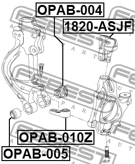 Сайлентблок OPEL Astra J (09-15) рычага подвески передней FEBEST OPAB-010Z FEBEST