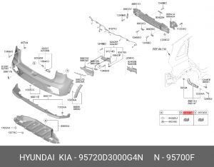 Датчик парковки KIA Optima (16-) передний/задний (G4N) OE 95720D3000G4N HYUNDAI KIA