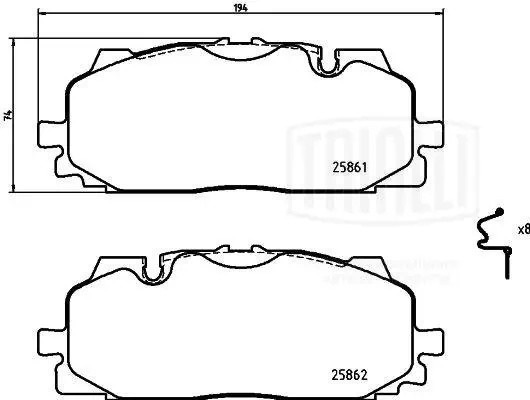 Колодки торм. Audi A4 (B9) (17-)/A5 (16-)/A6 (18-) диск. перед. т/с Akebono (PF  PF4473 TRIALLI