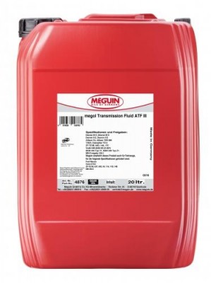 4876 Meguin Синт-ое тр.масло д/АКПП Megol Transmission Fluid ATF III (20л) 4876 MEGUIN