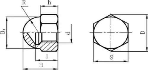 Гайка клапанной крышки для а/м ВАЗ 2108 (глухая) М6  10шт 210801003298008 BELZAN