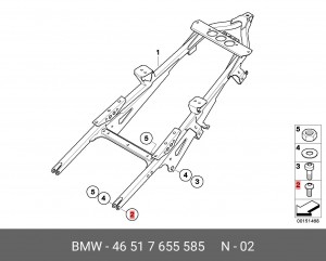 Винт ISA !M10x35-8.8-ZNS3 \BMW 1' F20, LCI, F21, 2' F22, 3' E90, E91, E92, E93,  46 51 7 655 585 BMW