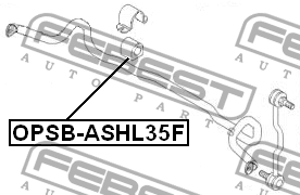 Втулка стабилизатора передняя OPEL ASTRA H OPSB-ASHL35F OPSB-ASHL35F FEBEST