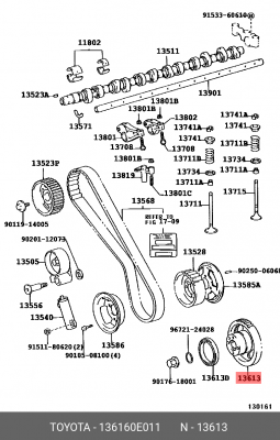ШЕСТЕРНЯ 13616-0E011 13616-0E011 TOYOTA