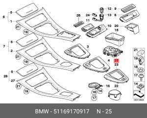 51169170917 Рамка ! \BMW 3' E90 LCI, E91, E92, E93, 51169170917 BMW