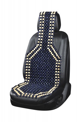 Накидка на сиденье массажная деревянная с подголовником синяя с узором синяя KRA KT835443 KRAFT