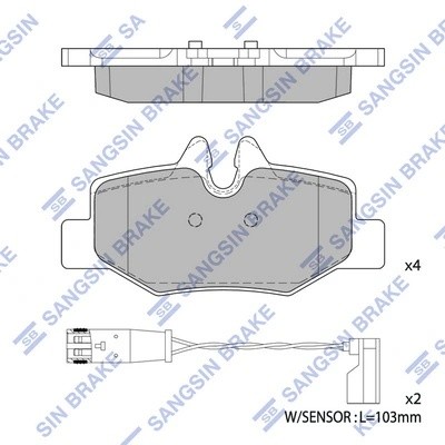 Колодки тормозные дисковые MB W639 Viano 3.0/3.2/2.2i 03 SP1896 SP1896 SANGSIN