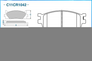 Тормозные колодки передние Low Metallic C11CR1042 C11CR1042 CWORKS
