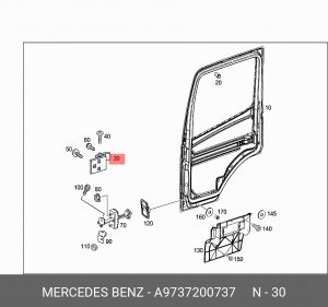 петля двери! левая\MB Actros, Axor A9737200737 MERCEDES BENZ