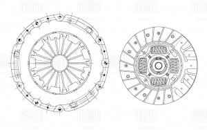 Сцепление в сборе КПП D33 без муфты FR 0520 TRIALLI