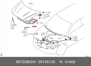 5915A135 УТЕПЛИТЕЛЬ КАПОТА 5915A135 MITSUBISHI