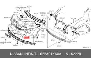 NISSAN JUKE (F15) (2011>) переднего бампера 622A0-1KA0A NISSAN