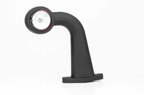 фонарь габаритный! рожок LED изогнутый, L=175мм, красный/белый 12-36V с кабелем\ FT009FLED FRISTOM