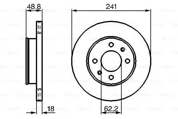 Диск тормозной KIA Picanto (04-) передний (1шт.) BOSCH 0 986 479 286 BOSCH