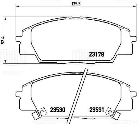 Колодки торм. Honda Civic Type R (01-)/(06-) диск. перед. (PF 1040) PF1040 TRIALLI