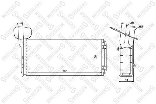 радиатор печки! без AC\ VW T4 90> 10-35020-SX STELLOX