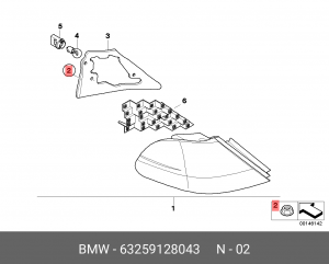 Гайка шестигранная !M5 \BMW 1' E82, E88, 1502-2002tii, 2500-3.3Li, 3' E21, E30,  63 25 9 128 043 BMW