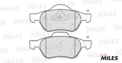 Колодки тормозные передние (без датчика) (Смесь Semi-Metallic) RENAULT MEGANE II E100101 MILES