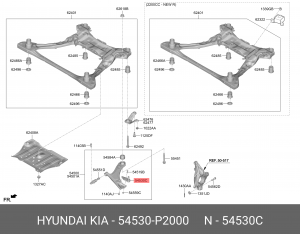 Опора шаровая HYUNDAI Santa Fe (21-) KIA Sorento (21-) левая/правая (1шт.) OE 54530P2000 HYUNDAI KIA