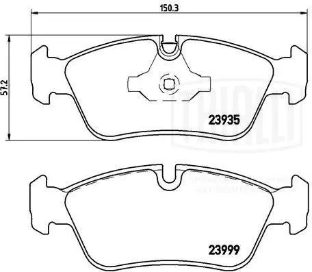 Колодки торм. BMW 1 (E81/87) (04-)/3 (E90) (05-) диск. перед. 150x57 (PF 4182) PF 4182 TRIALLI
