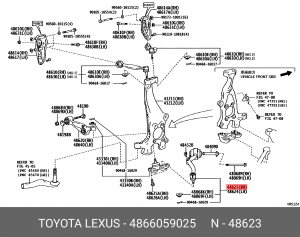 рычаг в сборе 48660-59025 48660-59025 TOYOTA