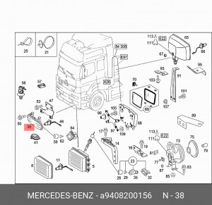Фара противотуманная правая КамАЗ-5490 A 940 820 01 56 MERCEDES BENZ