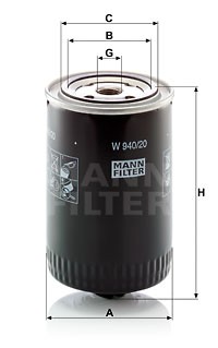 Фильтр масляный W940/20 W 940-20 MANN FILTER