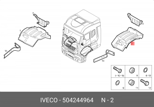 подкрылок передний! левый\Iveco 504244964 IVECO