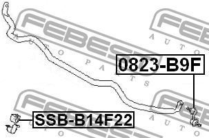 Втулка стабилизатора SUBARU LEGACY B14 200­9.02- SSB-B14F22 SSB-B14F22 FEBEST