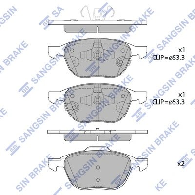 Колодки передние FORD FOCUS II SP1712 SP1712 SANGSIN