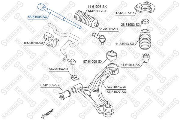 тяга рулевая!\ Suzuki Liana 01> 55-61005-SX STELLOX