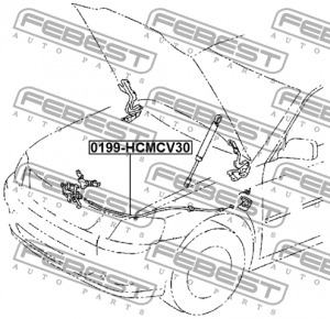 ТРОСИК ПРИВОДА ОТКРЫВАНИЯ ЗАМКА КАПОТА 0199-HCMCV30 0199-HCMCV30 FEBEST