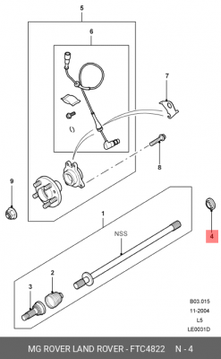 сальник дифференциала!\ Land Rover Discovery/Range Rover 98-04/94-01 FTC4822 LAND ROVER