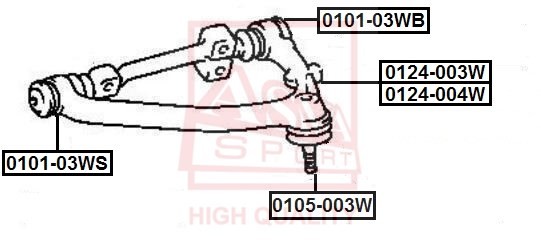 Рычаг независимой подвески колеса, подвеска колеса 0124004W 0124-004W ASVA