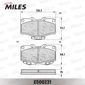 Колодки тормозные передние (Смесь CERAMIC серия PRO) TOYOTA LAND CRUISER 70/80/9 E500231 MILES