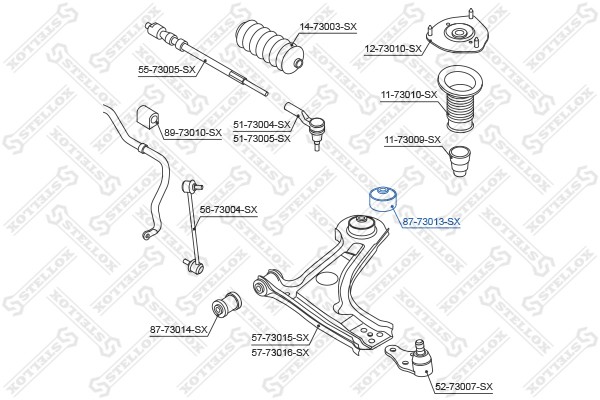 сайлентблок рычага зад.!\ Daewoo Tacuma/Rezzo 99>/Lacetti 04> 87-73013-SX STELLOX